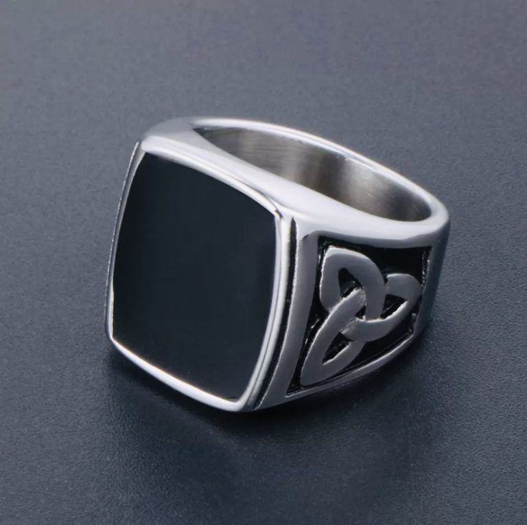 Mens Ring Vintage Style Antique Silver Stainless Steel - StavFashion